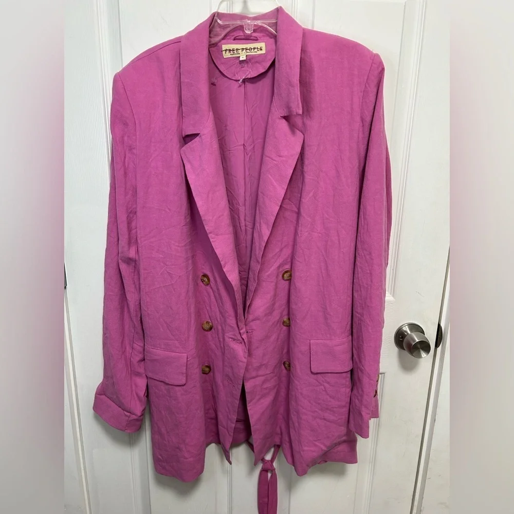 Free People Vibrant Pink Blazer(NWOT)